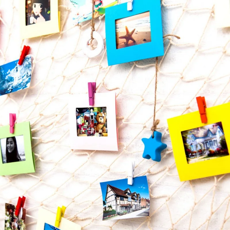 DIY colgante foto marco pantalla con Clip y red de pesca pared Decoración Accesorios pared decoración foto Marco Conjunto DIY colgante foto marco pantalla con Clip y red de pesca pared Decoración Accesorios pared decoración foto Marco Conjunto