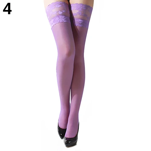 Для женщин сексуальный цветочный кружевной топ прозрачная обувь для ночного клуба высокие гетры до колен чулки - Цвет: 4