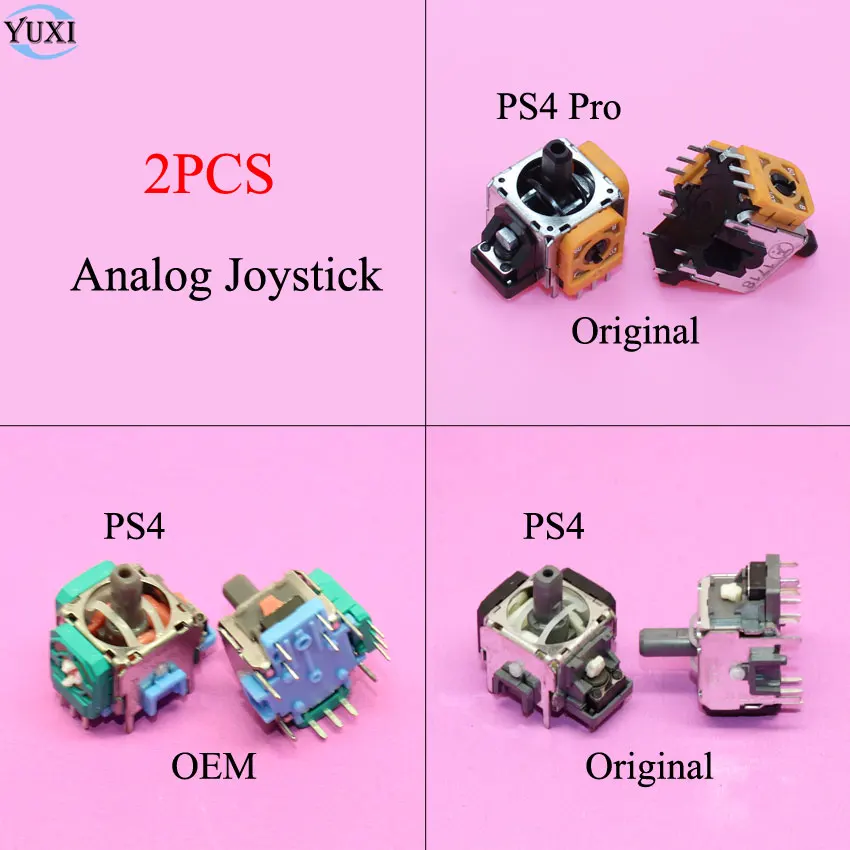 

YuXi 2pcs Left / Right Joystick 3D Analog Stick Sensor for Playstation 4 PS4 Controller Dualshock 4 New Old Version repair part