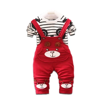 

2018 Girls Set Clothing Baby Infant Cartoon Panda Tshirt Pants Overalls Baby Kids Casual Clothes Newborn Costumes Children Suit
