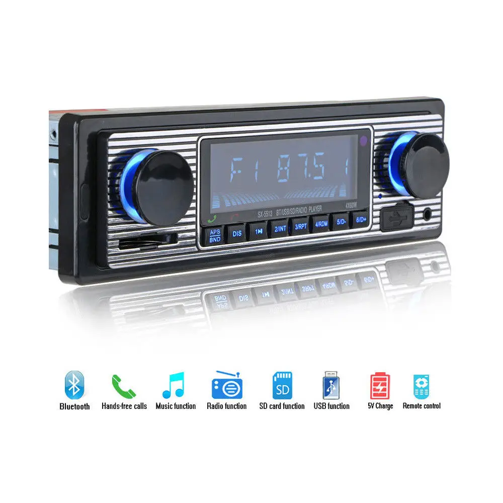 Kingslims Автомобильный MP3 плеер Bluetooth 4 канальный выход стерео радио FM USB/SD/AUX и пульт