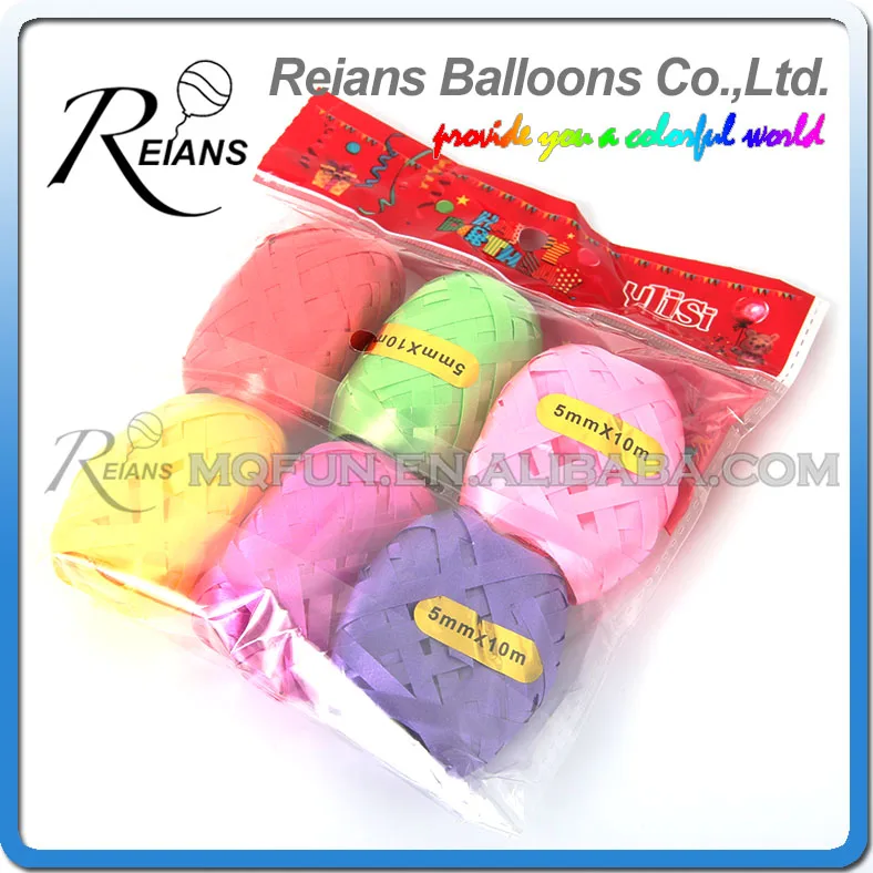 50bags/lot 6 Rolls/bag 5mm*10m Foil Balloons Ribbon Wedding Gift Party Birthday Decoration Feast Accessories Curling Tapes | Дом и сад