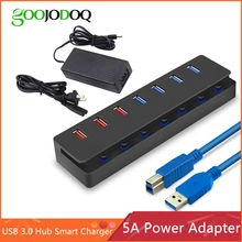 4 Порты USB 3,0 концентратор Зарядное устройство 3 умная зарядка Порты Мульти USB разветвитель 5V 5A Мощность адаптер для Macbook Pro компьютерные аксессуары