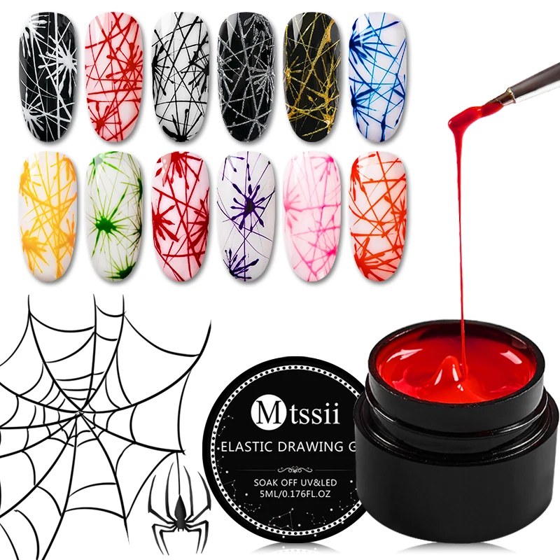 

Mtssii Creative Wire Drawing Spider Nail Gel Point To Line Painting Gel Lacquer Varnish Pulling Silk Spider Nail Art Gel Polish