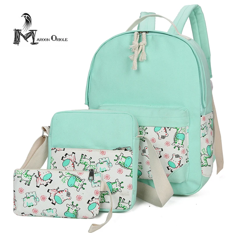 Buy Canvas school bag kids girl school bag set