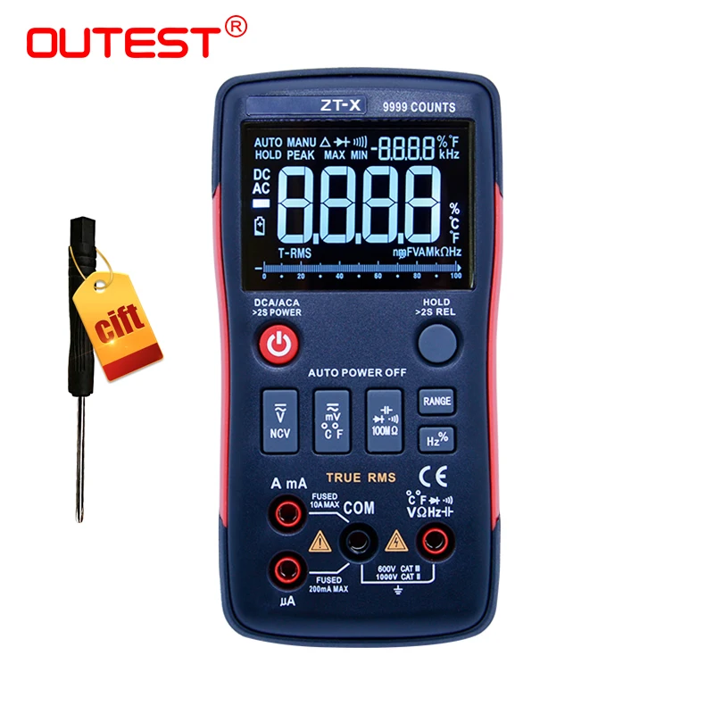 Manual Analog Bar Graph AC/DC Voltage ZTM0 TrueRMS Digital Multimeter