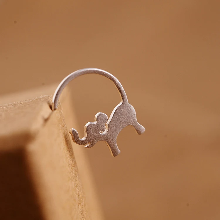 Серьги гвоздики Слоник женские из стерлингового серебра 925 пробы|earrings girl|elephant