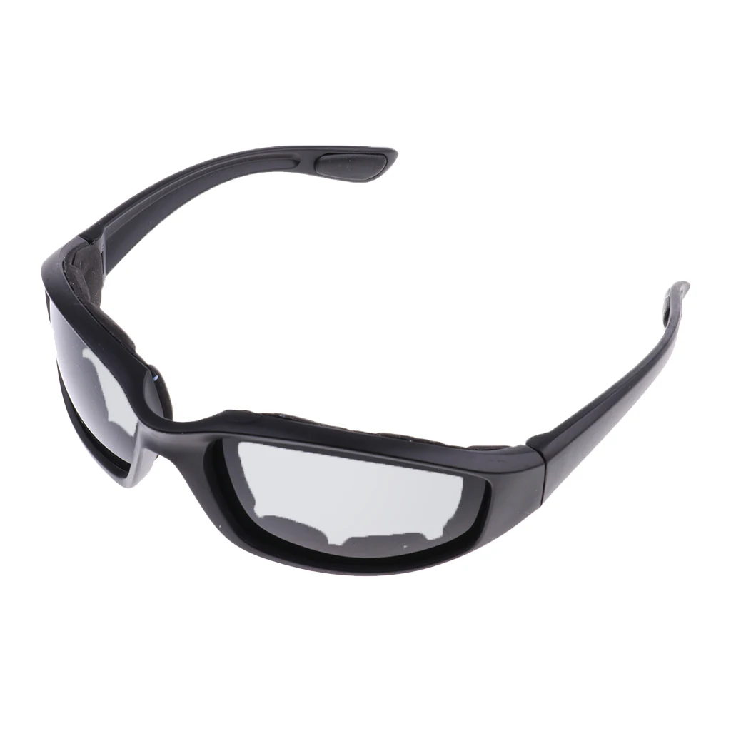 Motorcycle Motorbike Riding Travel Glasses Wind Resistant Padded Gray