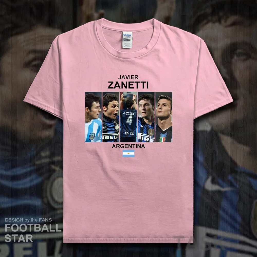 

Javier Zanetti t shirt men jerseys Argentina footballer star tshirt cotton fitness fans t-shirts printed clothes summer tees 20