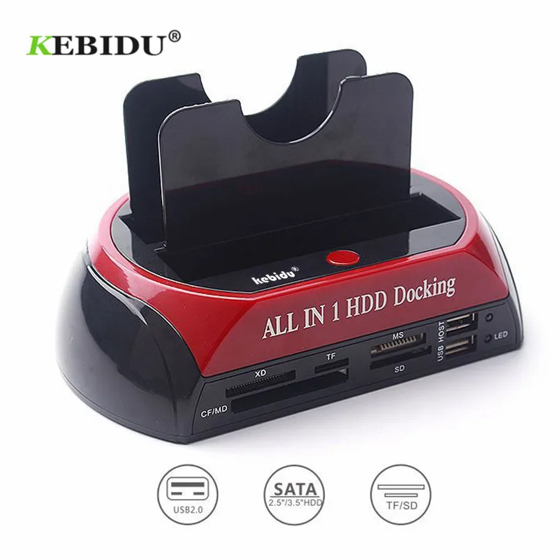 

Kebidu All in One HDD Docking Station with Multi Card Reader Slot for HDD Enclosure 2.5/3.5 IDE SATA dock Docking station HUB