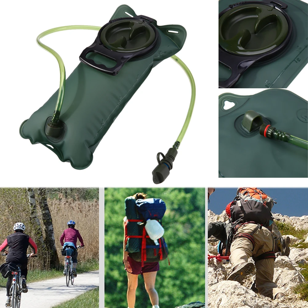 2L TPU Bicycle Mouth Sports Water Bag Bladder Hydration Camping Hiking Climbing Military Green camelback Free Shipping