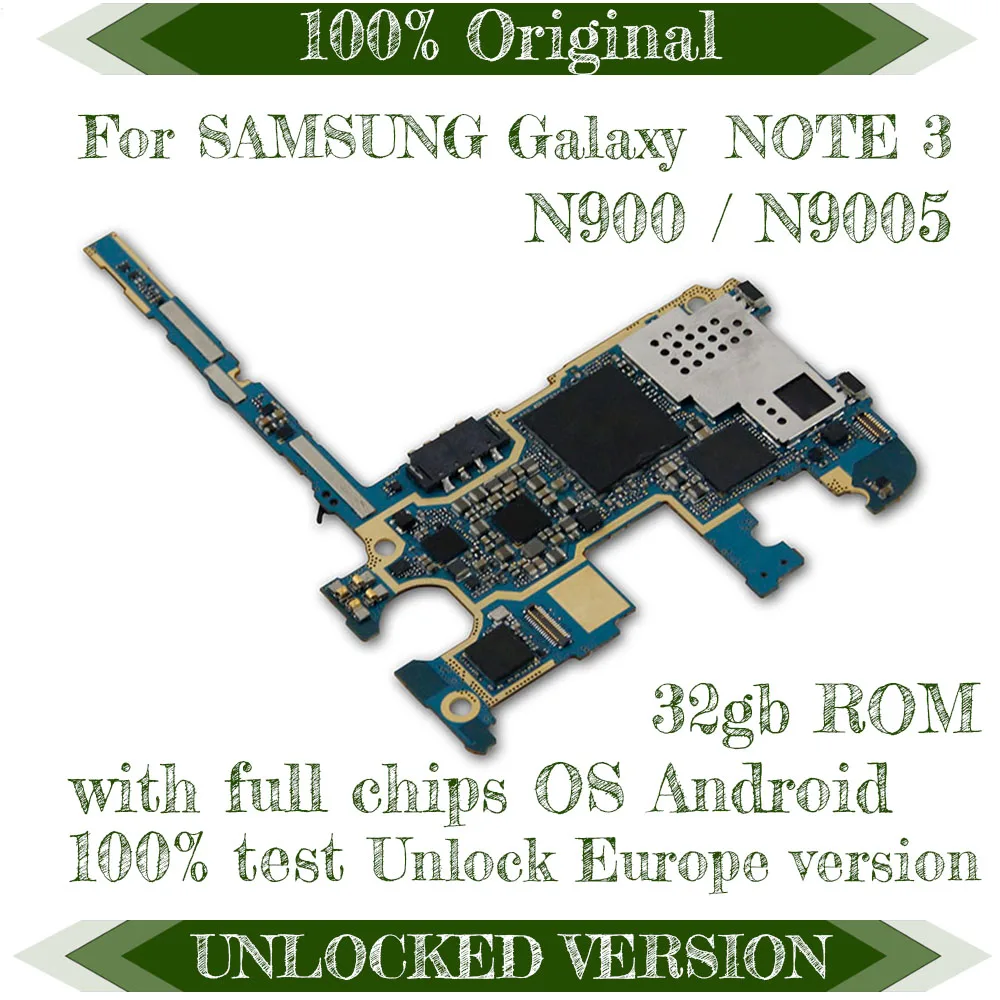 Европейская версия полностью Рабочая оригинальная плата для samsung Galaxy Note3 Note 3 N900 32G разблокировка материнская плата