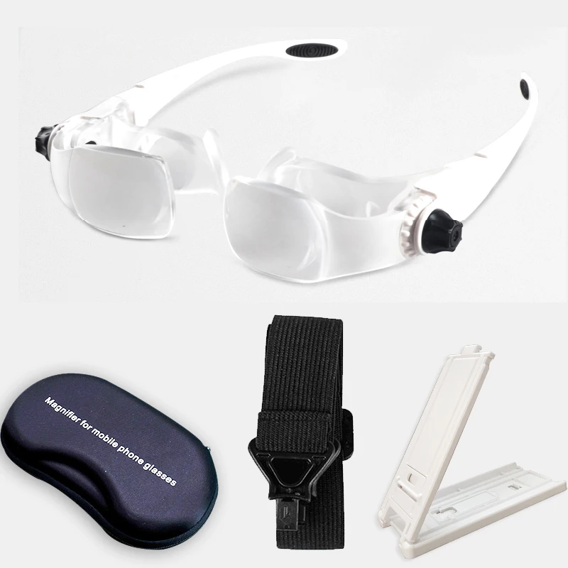 

Zoom Enlarge Eyeglass TV Magnifier Mobile Phone Glass Magnifier Hands Free Magnifying Glass Low Vision Aids Smart Phone Holder