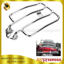 Chrome Motorcycle Raider Luggage Rack Support Shelf Fit For Stock Solo Seat Harley Sportster 883 1200