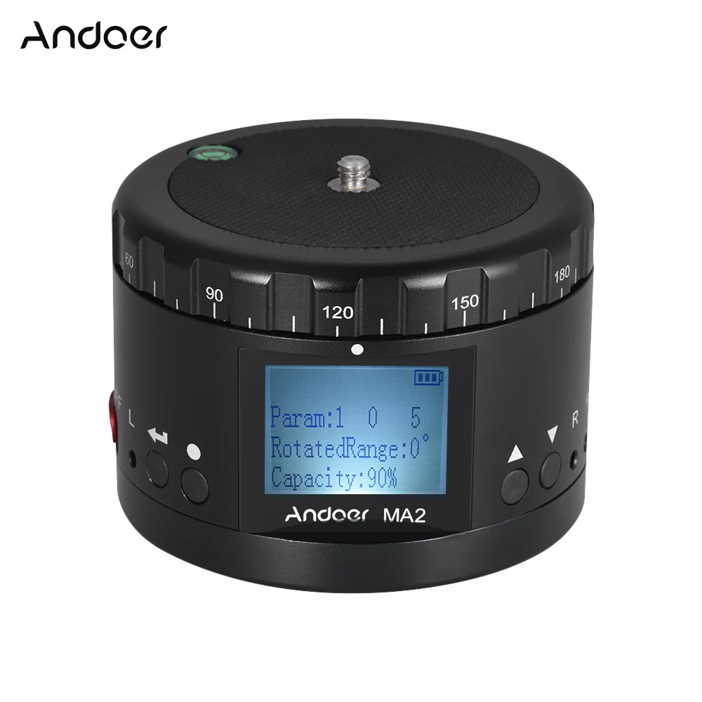 

Andoer MA2 Electric Panoramic Ball Head Motorized Tripod Head with LCD Screen Built-in Rechargeable Battery for Canon