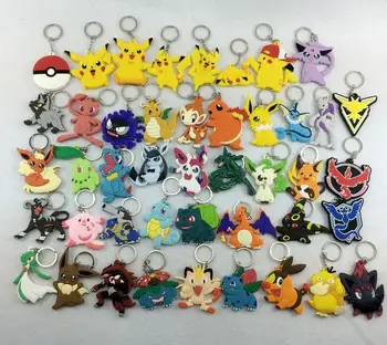 

New 100 pcs Cartoon Japanese Anime Double Sided PVC Key Chains Bag Pendant Children For Best Gift Free Shipping P-99