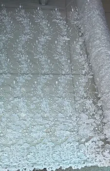 

French fashion wedding beaded fabric, 2 colors, MYJL1368 luxury Tulle Lace Wedding Dress / Evening Gown / Costume / fabric