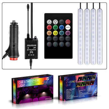 

Car Atmosphere USB Standing Light Cigarette Lighter Remote Control Indoor Decorative LED Environment Lamp Strip Multi-Color