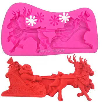 

Santa Claus deer silicon three-dimensional soft cake pan, cake decorating tools, food grade silicone mold cooking tools 20pcs