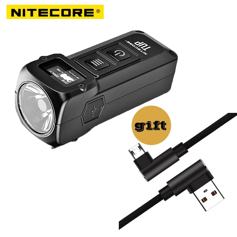 NITECORE TUP USB Перезаряжаемый мини фонарик CREE XP L HD V6 Интеллектуальный EDC фонарь с