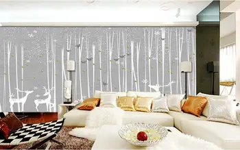 

3D wallpaper custom mural non-woven wallpaper Abstract hand-painted sika deer forest background wall