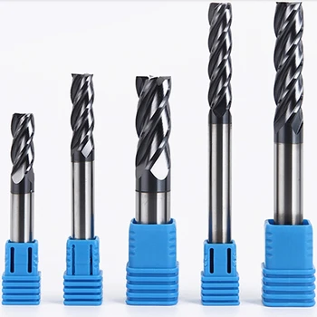 

3pcs straight shank 6mm 8mm 10mm Four Flutes Micro Solid Carbide Face End Mill 4 flute CNC Milling Cutter Bits For Steel Milling