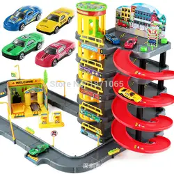 Многоэтажный городской паркинг гараж игрушка городской автомобиль грузовик автомобиль Авто Спиральный роликовый рельс сплав