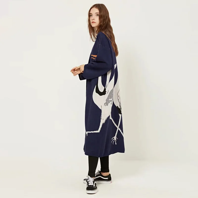Max LuLu известный бренд корейские женщины моды длинные кардиганы трикотажные V образным вырезом с принтом женский Рождественский свитер Утепленная зимняя одежда