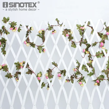 

42 Heads Artificial Flowers Vivid Silk Colorful Rose Rattan for Wedding Party Home Fence Decor DIY Craft Fake Flowers Supplies