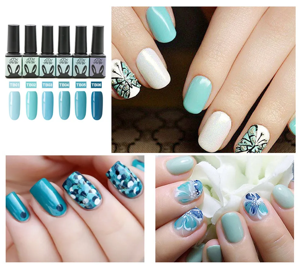 

Dazzling Girl Store 2018 New Arrival CHE GEL Nail UV Gel Polish Soak Off Nail Art Topcoat Romantic Blue Gel blue TB0