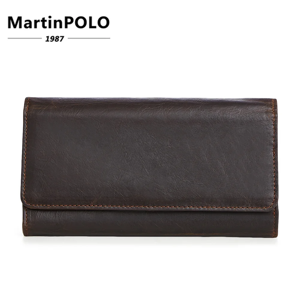 

Large Capacity Genuine Leather Man Long Wallet Credit Card Holder Clasp Coin Purse Men Wallets Male Clutch Leather Wallet J2048