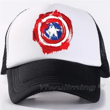 Новая летняя кепка-бейсболка Капитан Америка крутая летняя черная для взрослых крутая бейсбольная сетчатая Кепка-бейсболка для мужчин Регулируемая