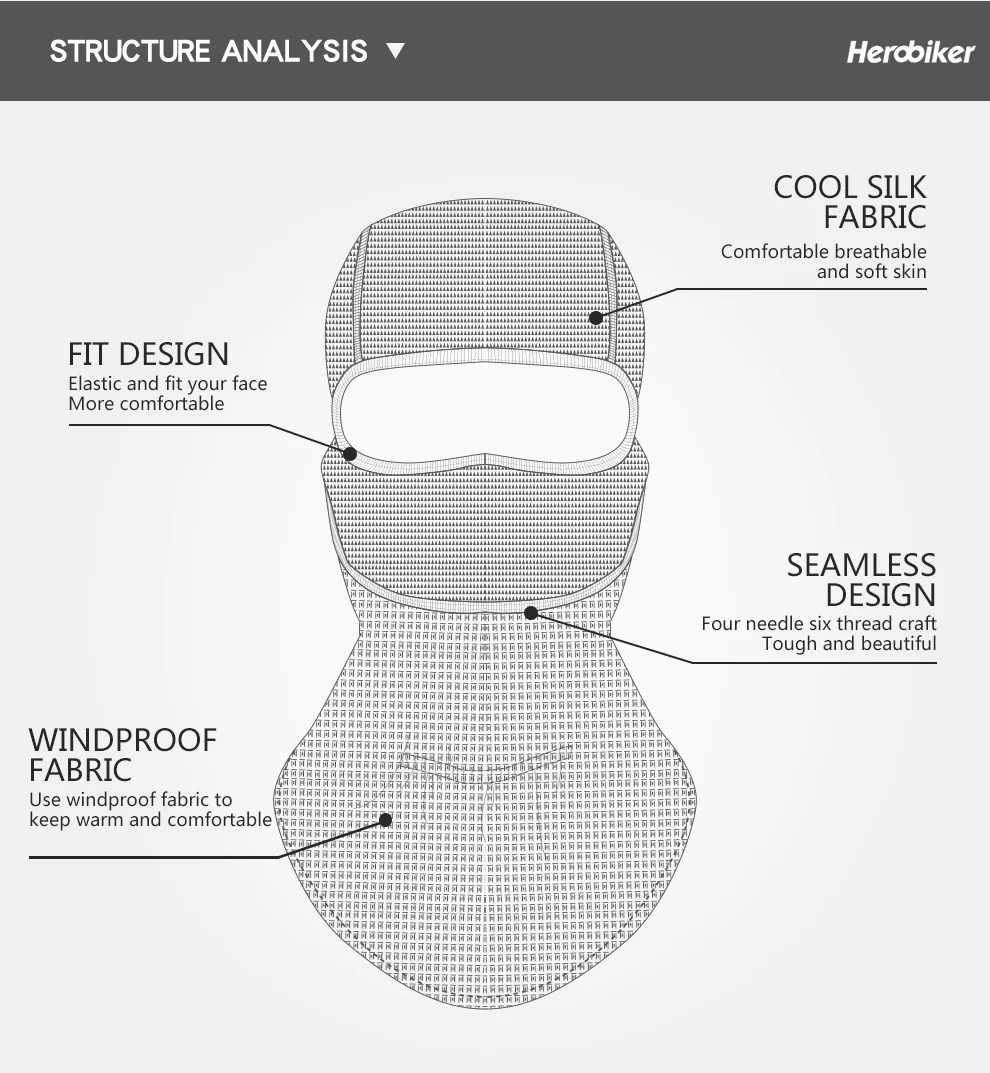 HEROBIKER Балаклава Moto rcycle маска для лица на осень и зиму термальная флисовая мотоциклическая маска Лыжная велосипедная ветрозащитная шейный платок