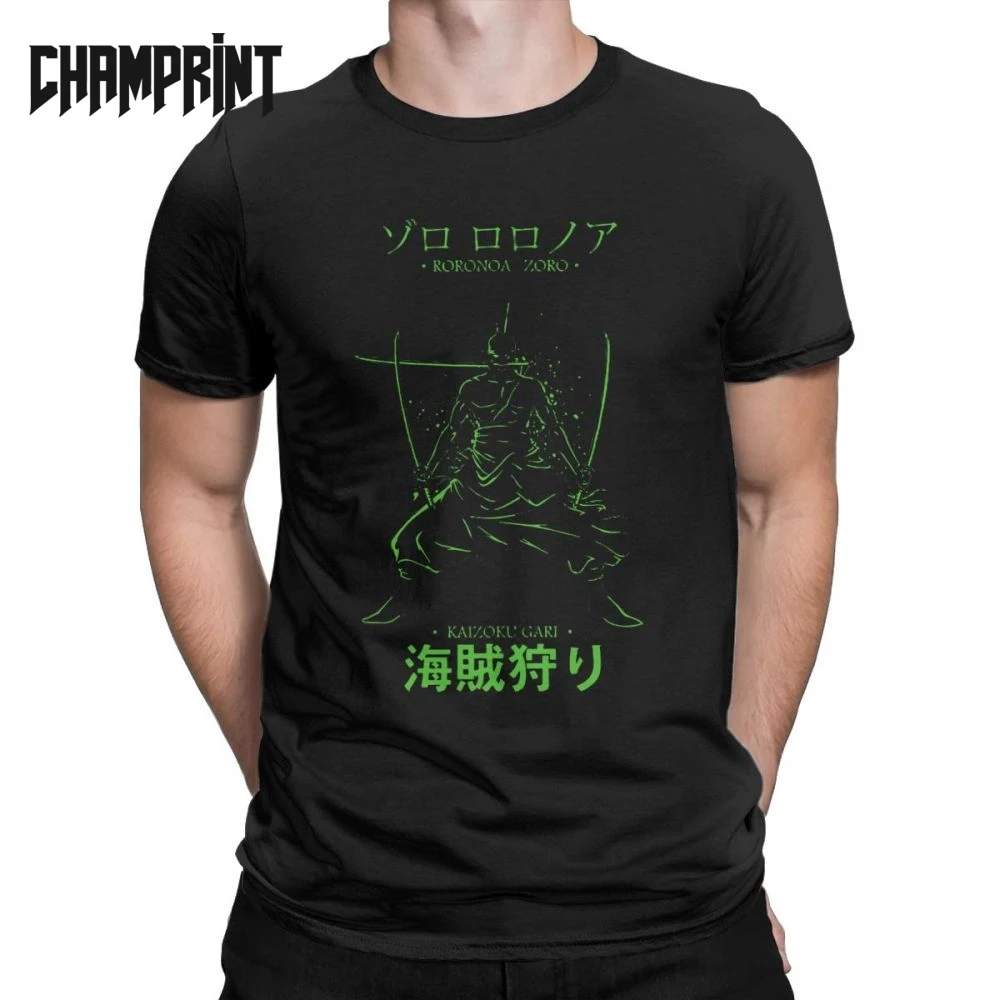 

Roronoa Zoro Men T Shirts Anime One Piece Comics Harajuku Novelty Tees Short Sleeve T-Shirts Cotton Original Clothing