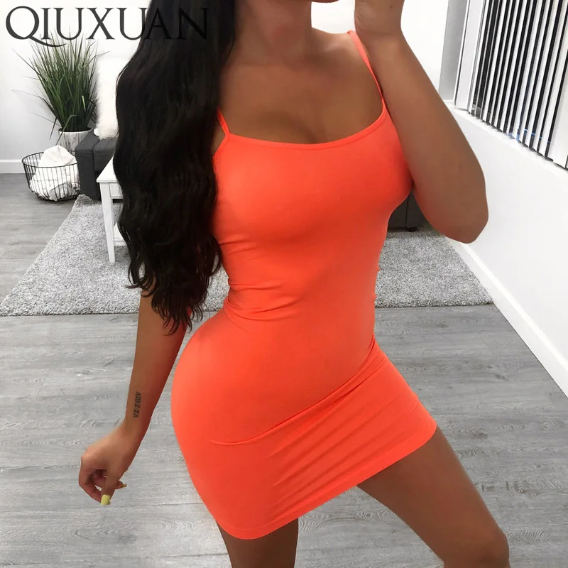 bright orange mini dress