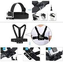 14-in-1 Accessories Kit for Gopro Hero 4 Session Black Silver Hero+ Lcd 3+ 3 2 Selfie Stick/Head Strap/Chest Mount/Floating Grip