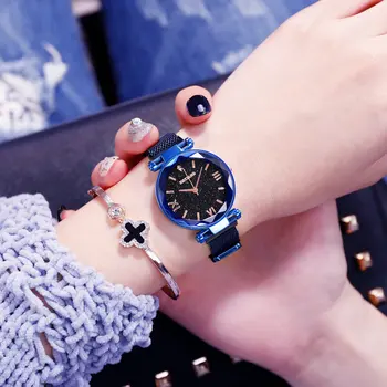 

Luxury multicolour Women Watches Minimalism Starry sky Magnet Buckle Fashion Casual Female Wristwatch Waterproof Roman Numeral