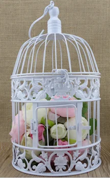 

Decorative White Bird Cage Centerpiece