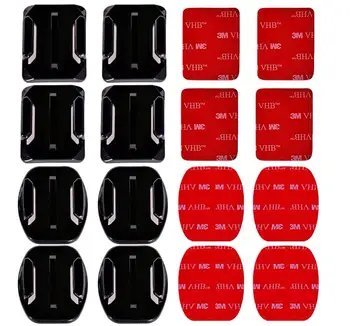 

16 PCS Helmet 3M Adhesive Pads Sticker Flat Curved Mounts Accessories kit for GoPro Hero 7 6 5 4 3+ 3