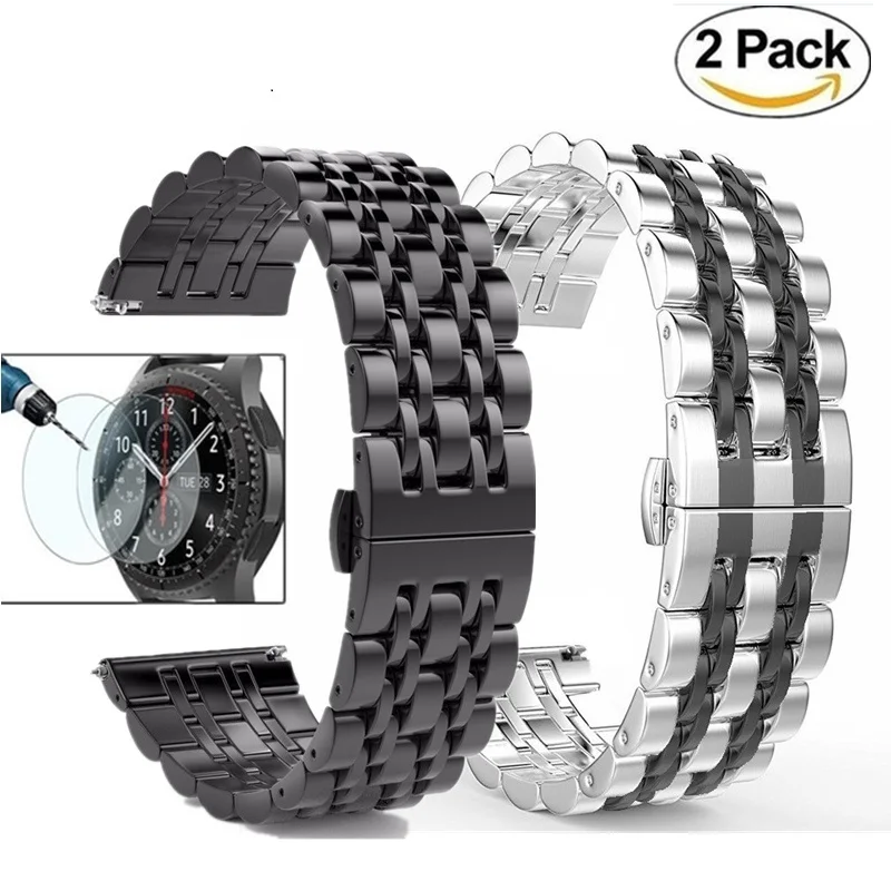 20 мм 22 мм ремешок из нержавеющей стали для samsung gear S3 Classic/Frontier Galaxy watch 46 мм ремешок для Galaxy Watch 42 gear S2 Classic