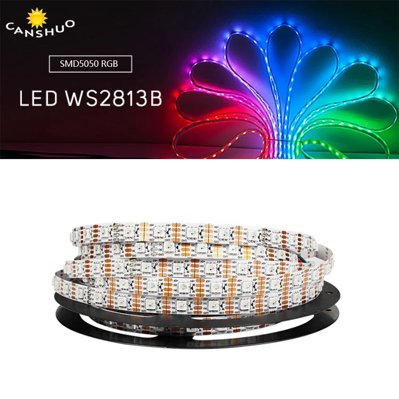 

5V Waterproof WS2813B 30/60/144Leds/M LED Strip Individually Addressable RGB Smart Pixel Strip1m/4m/5m WS2813 IC Black/White PCB