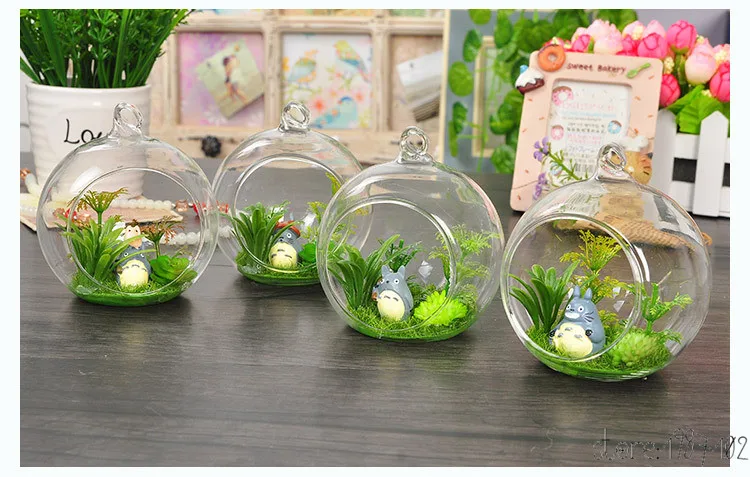 

1pc 6/8/10cm DIY Hanging Round Glass Air Plant Terrariums Balls Flower Globe Vase For Wedding Decorations