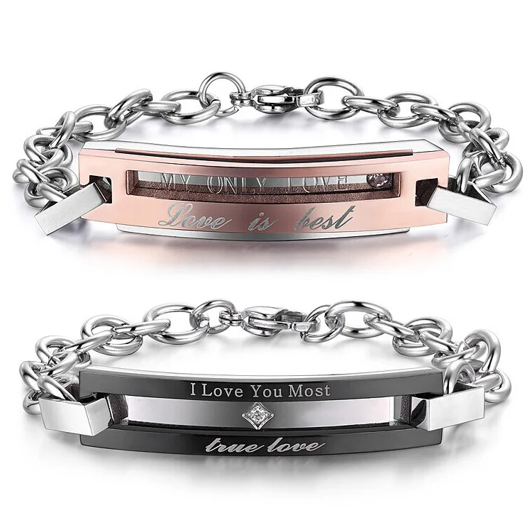 

New Men Jewelry Trendy Lovers Stainless Steel Bracelets Bangles for Man Woman Special Gifts