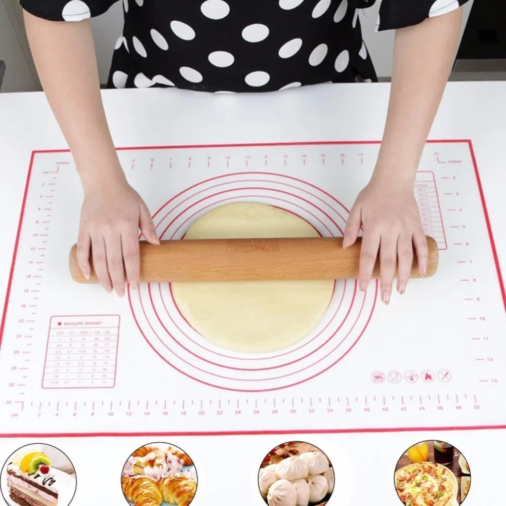 

big Non_Stick Silicone Baking Mat Sheet Kneading Rolling Dough Pad Mat Baking Bakeware Liners Pads Cooking Tools 60*80CM/50*70cm