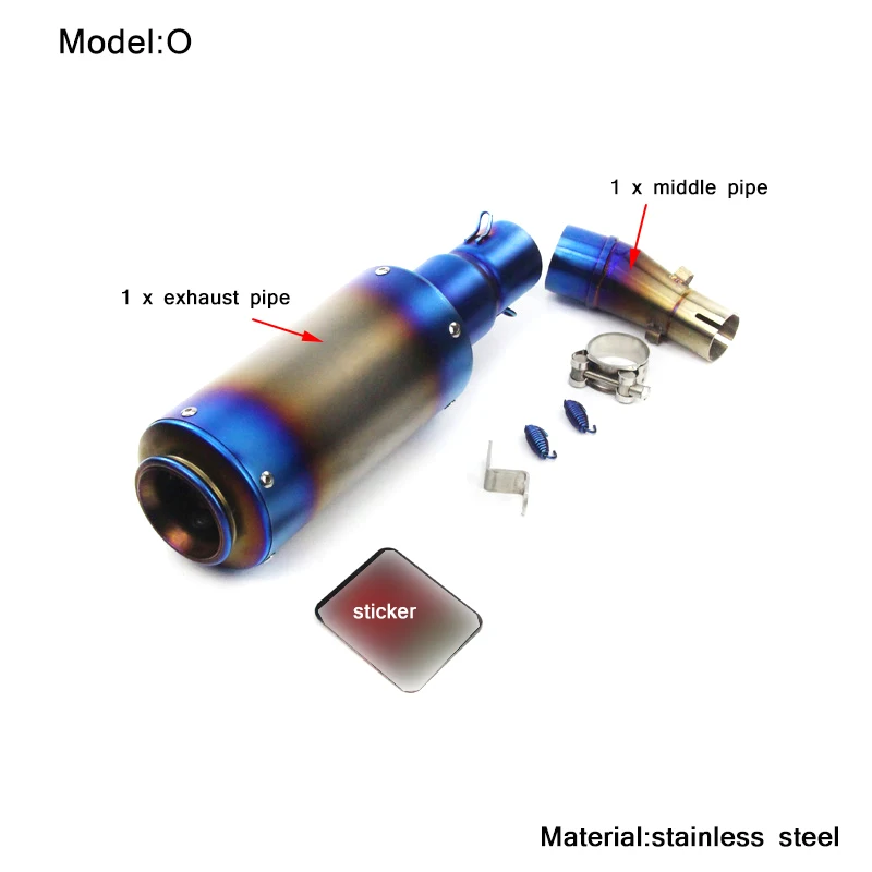 Для Кавасаки ниндзя z250 ниндзя 250 300 2013- мотоцикл из нержавеющей стали средние трубы Silp on 51 мм глушитель выхлопной трубы системы - Цвет: O