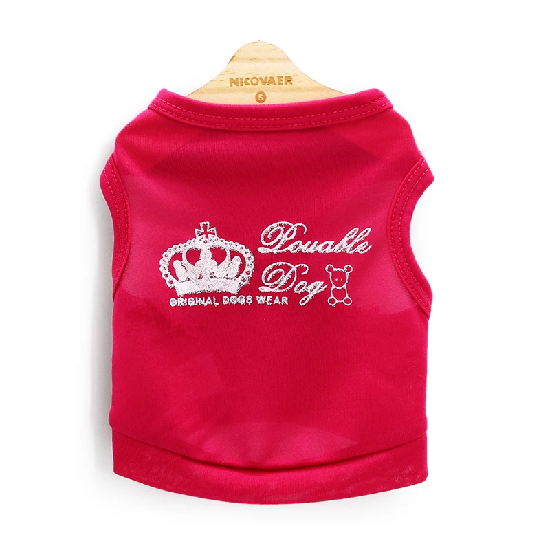 DroolingDog Pet Clothes Small Dog Princess Crown Tee Shirt Puppy Vest Cat T shirt Fashion