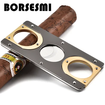 

Hot sale Stainless steel cigar scissors portable metal cigar cutter accessories smoking Guillotine cutting knives sharp