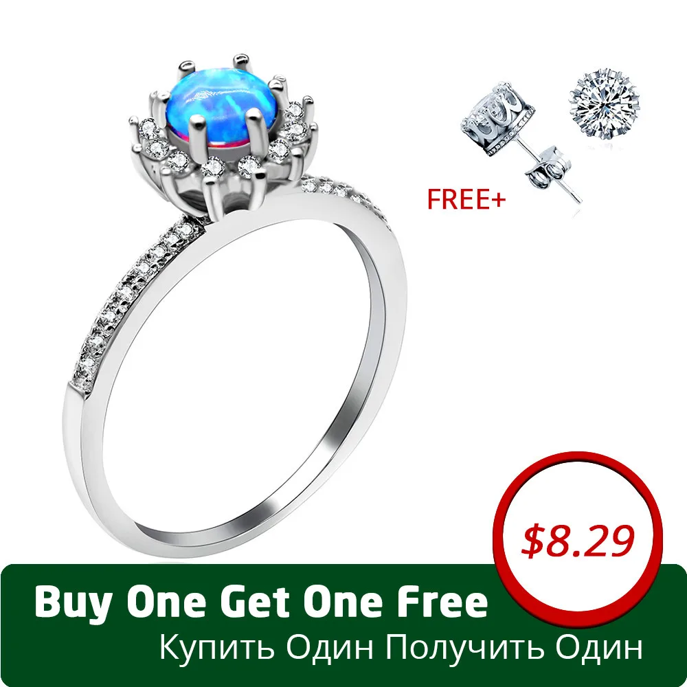 

Uloveido 40% Off 925 Sterling Silver Female Ring with Stone Wedding Rings for Women Bijoux Blue Fire Opal Anel with Box JZ124
