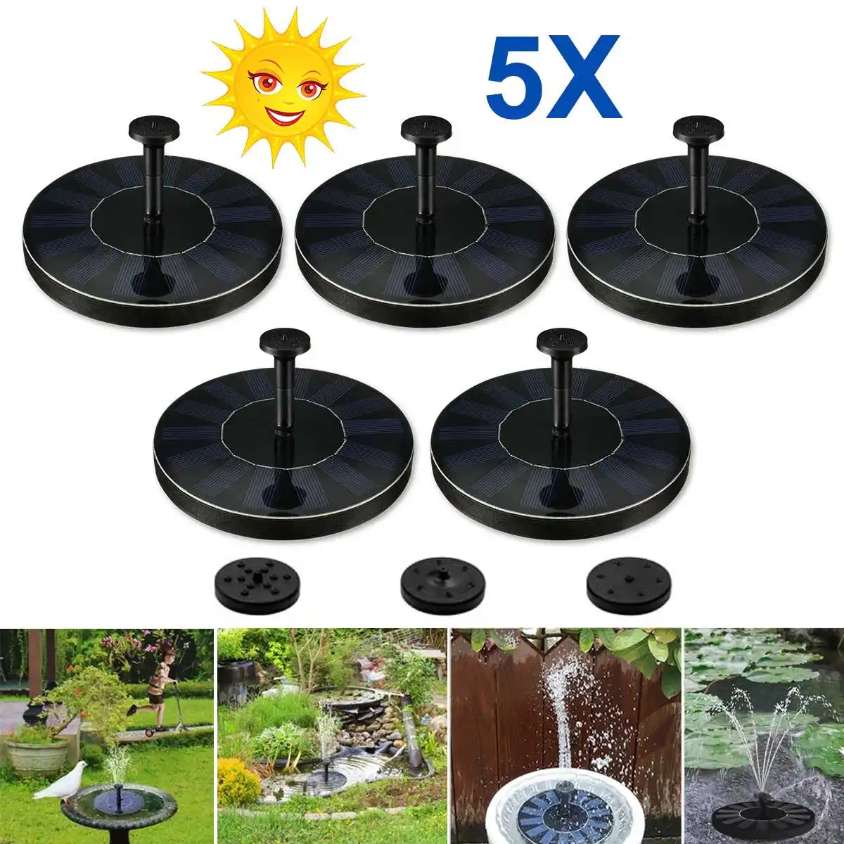 

1/2/5x 7V Floating Water Pump Solar Panel Garden Plants Watering Power Pool Fountain for fountains waterfalls and water displays