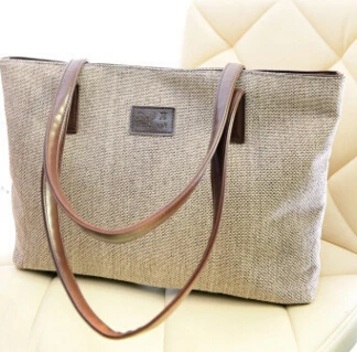 

New winter College Wind canvas shoulder bag large hand bag simple fresh female student bag